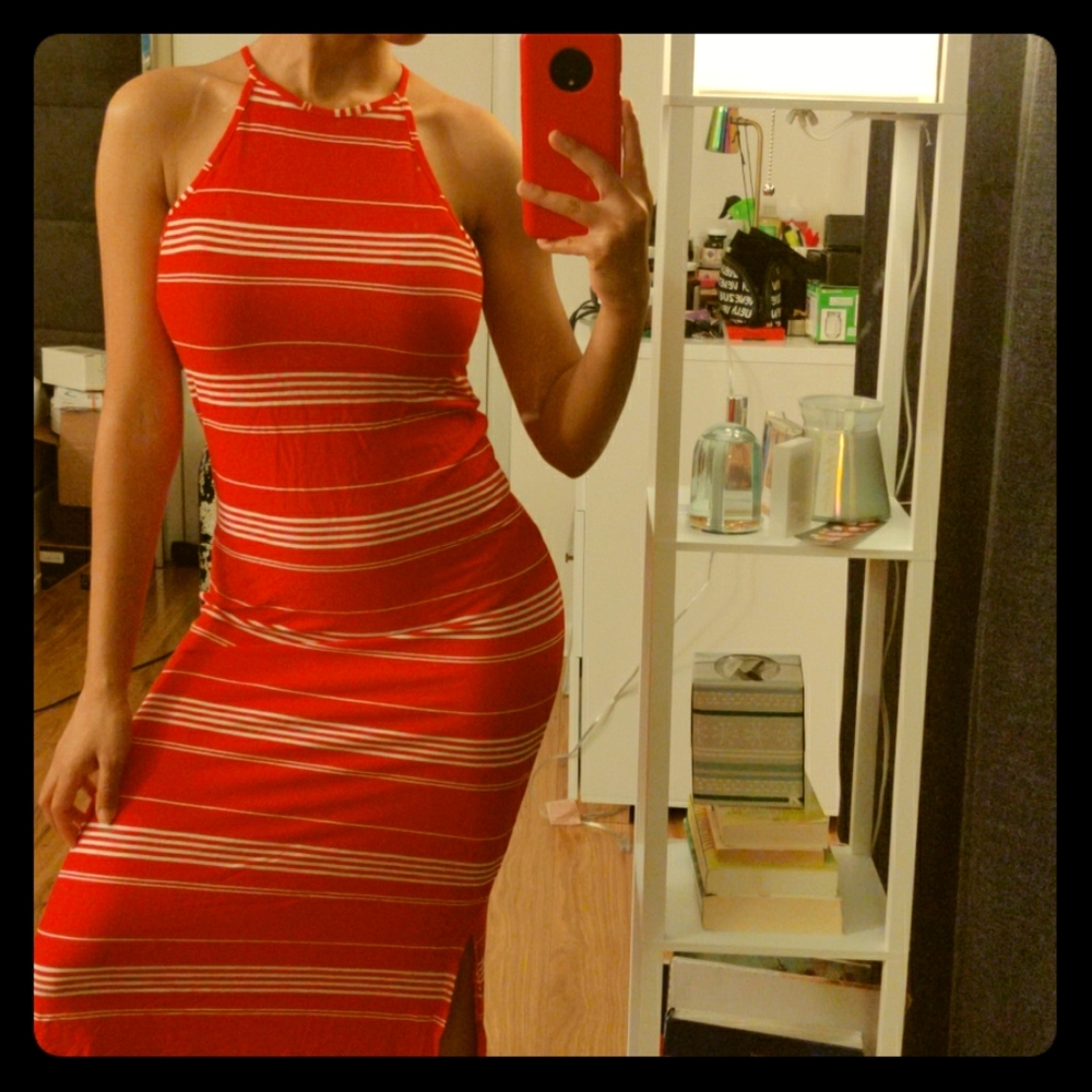Striped Racerback Maxi Dress